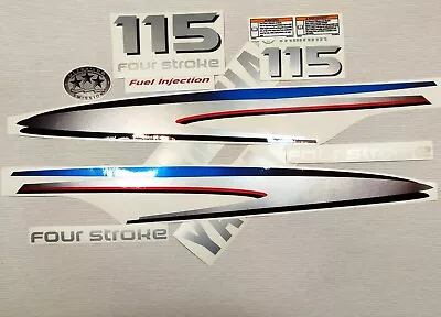 For YAMAHA F 115 Four Stroke. SILVER Vinyl Decal Set From BOAT-MOTO  Sticker Kit • $62