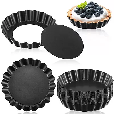 16 Pieces Mini Tart Pans With Removable Bottom Nonstick Quiche Pan Mini Pie P... • $40.77