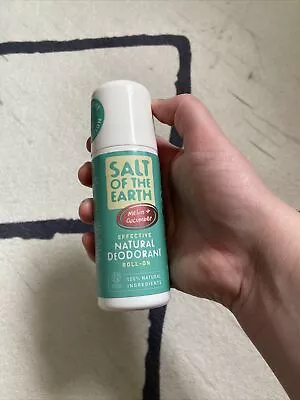 SALT OF THE EARTH NATURAL DEODORANT ROLL-ON MELON & CUCUMBER 75ml - Vegan • £4.20