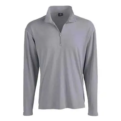 Page & Tuttle Contrast Stitch Quarter Zip Layering Pullover Mens Grey Casual Ath • $9.99