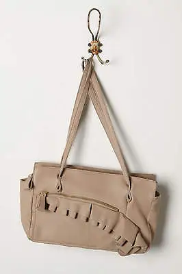 New! Anthropologie Miss Albright Ruffle Leather  Half Arc Purse  Handbag $168 • $78