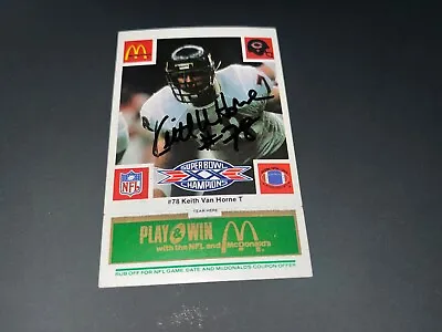 Keith Van Horne Chicago Bears Auto SIGNED 1986 McDonalds Card Super Bowl XX • $24.99