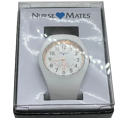 Nurse Mates Watch Medical White Silicone Uni-Watch With Military Time New In Box • $37.97