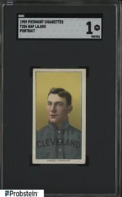 T206 Nap Lajoie HOF Portrait Cleveland Piedmont 150 Subjects SGC 1 Pr • $250