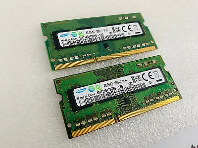 £9.99 • Buy 2 X 4GB Samsung DDR3L PC3L-12800 Laptop Memory Upgrade RAM SODIMM 204 Pin Tested