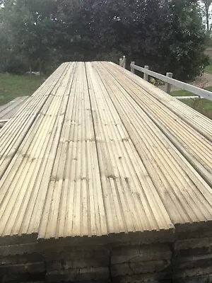 32x150 Treated Timber Wooden Wood Quality Decking Boards Pine Redwood Deck • £2.25