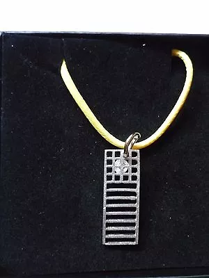 Mackintosh Chair Back Fine English Pewter On A 18   Yellow Cord Necklace Cw19 • £7.99