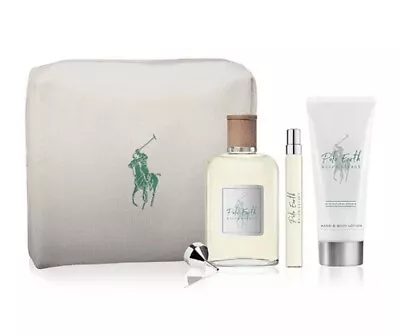 $79.99 • Buy Ralph Lauren Polo Earth 4pc Set Cologne Spray 3.4 Oz + .3 Oz Spy + B/ Lotion Bag