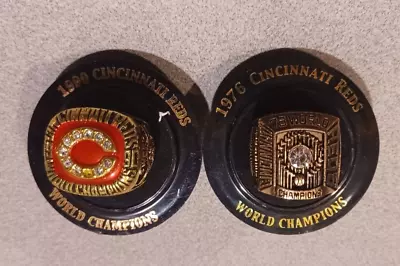 Pair Of Cincinnati Reds Replica Championship Rings 1976 & 1990 With Stands • $10