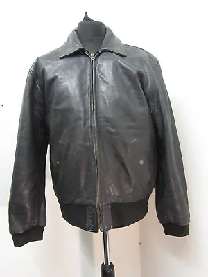 Vintage Chevignon Leather Flight Bomber Jacket Size L = Thermal Liner • $99.80