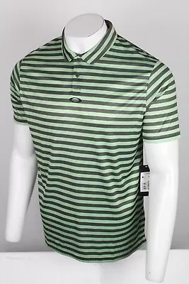 Oakley Men's Golf Polo Bicolor Striped Short Sleeve Shirt Size Medium Dark Brush • $27.19