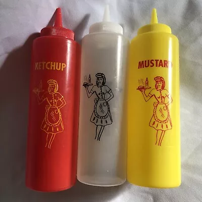 Vintage Ketchup Mustard Vinegar Tablecraft Squeeze Bottles • $10