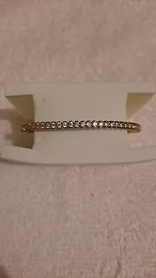 Bronze Milor Italy Bangle Cuff Bracelet Rhinestone Beautiful  • $15