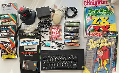 Sinclair ZX Spectrum + 48K Keyboard Mouse Joystick Mags Games Guides  Not Tested • £95