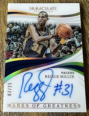 2018 Immaculate Basketball Marks Of Greatness Reggie Miller Auto /25 Pacers HOF • $599.99