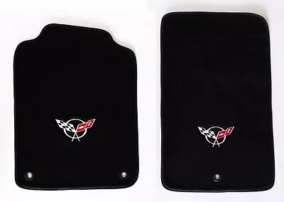 $102.93 • Buy NEW! FLOOR MATS 1998-2004 Corvette With Embroidered Circle Emblem Logo Pair Set