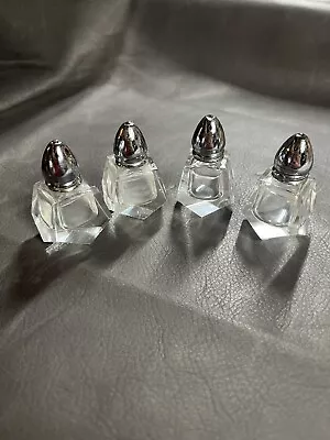 Vintage Cut Glass Salt And Pepper Shakers Lot Of (4) • $9.99