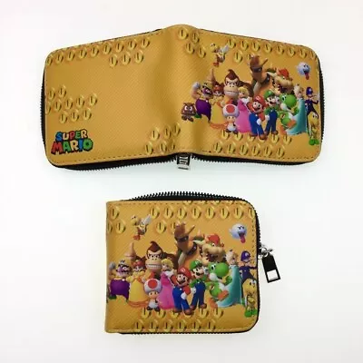 Super Mario Yoshi  Anime PU Short Wallets With Card Holder Coin Purse Money Clip • $9.49