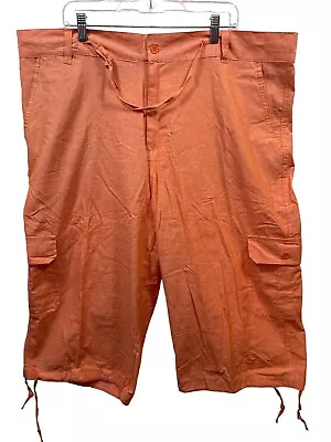 Linea Uomo Orange Capris Men’s Size 44 Waist Cargo Pockets & Leg Drawstrings New • $17.28