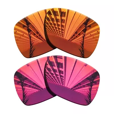 2 Pairs Polarized Replacement Lenses For-Oakley Deviation-Blaze Red+Fuchsia Red • $16.56