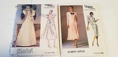 Vintage Vogue Designer Dress Patterns: 1980's Size 10 FACTORY FOLDED & UNCUT B2 • $9.50