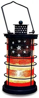 Vintage Metal American Flag Vintage Tealight Lantern Holder July 4th Door Decor • $21.99