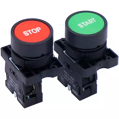 Taiss Momentary Push Button Switch Start/Stop Red Green Sign NO NC AC 660V 10A.. • $13.99