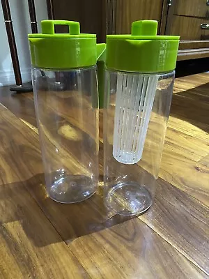 Set/2 Takeya Airtight Pitcher W/1  Infuser Water Bottle 2 Quart Black Covers • $25