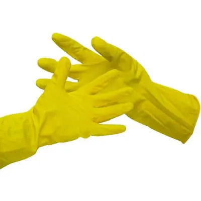 Duzzit Household Cleaning Washing Up Latex Kitchen Gloves Yellow Rubber  • £2.49
