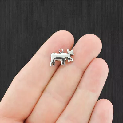 Moose Silver Tone Stainless Steel Charm 2 Sided - MT300 • $6.44