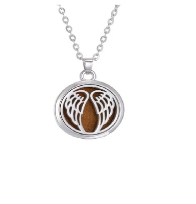 $12.97 • Buy Aromatherapy Oil Diffuser Locket Pendant Necklace Perfume Essential Wing