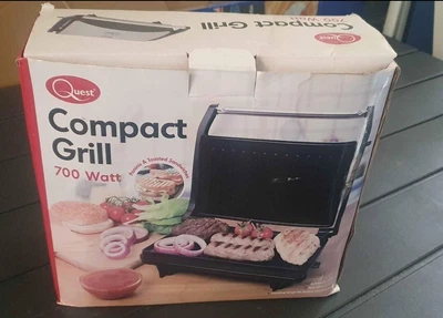 £16 • Buy Quest 34340 Compact Twin Panini Press And Grill Floating Hinge, Stainless Steel,