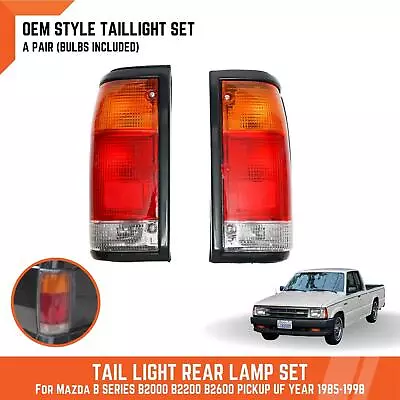 Pair Tail Light Rear Lamp Fit Mazda B Series B2000 B2200 B2600 Uf Pickup 85-198 • $115.01