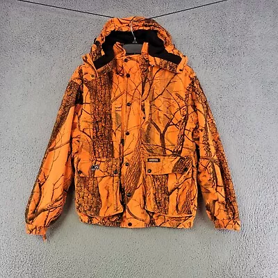 Remington Jacket Mens M Medium Orange Camo Hunting Outdoors Hooded Full Zip • $33.95