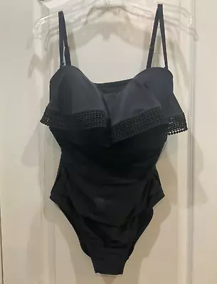 Kona Sol Women's One Piece Swimsuit Size XL 16/18 Black High Coverage NWT 151 • $23.99