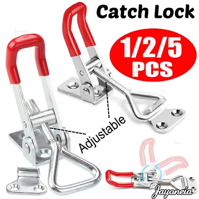 Adjustable Toggle Clamp 180kg Holding Heavy Duty Box Catch Latch Hasp Clip Case • £4.19