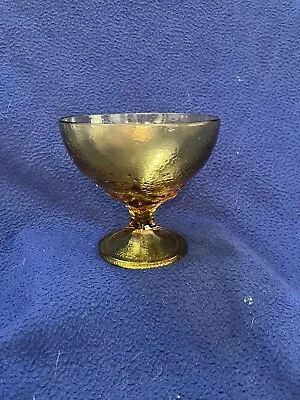 Vintage Amber Glass Candy/Compote Dish 5” Tall. Round And Footed • $11