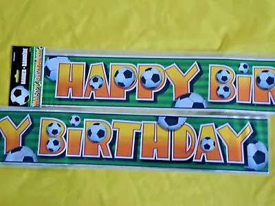 £2.19 • Buy Football ' Happy Birthday ' Party  Banner  - 12 Feet Long Metallic Design Soccer