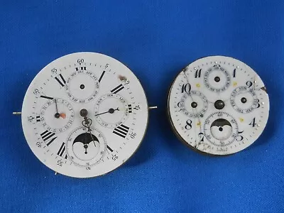 Pair Of Moonphase Pocket Watch Movements Parts • $215.42