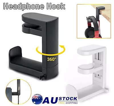 360 PC Gaming Headphone Headset Earphone Stand Hook Hanger Holder Under Desk • $17.11