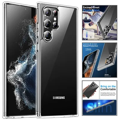 $6.95 • Buy For Samsung S22 S21 Ultra S20 S10 S9 S8 Plus FE Note Clear Case Shockproof Cover