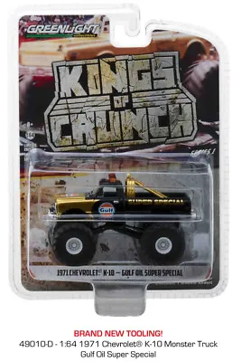 Greenlight Chevrolet K10 Gulf Super Special 1971 Monster Trucks 49010 D 1/64 • $6.99