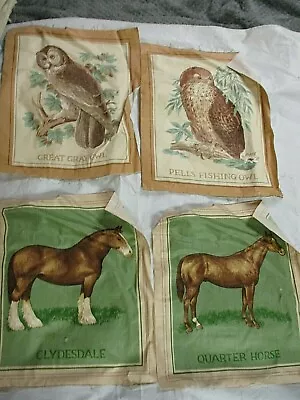 4 - Vintage 13.5  X 11  Horse And Owl Panels - Pre-Cut • $5.30