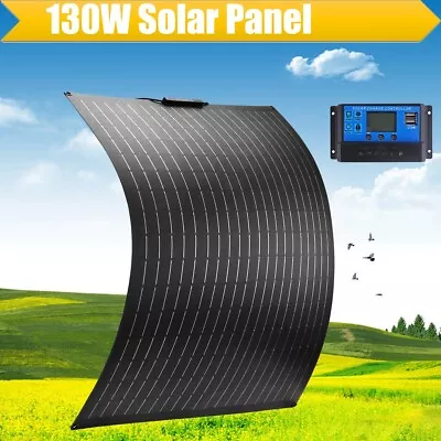 130W Flexible Solar Panel Kit 12V Battery Charger 30A Controller RV Camping Boat • £89.99