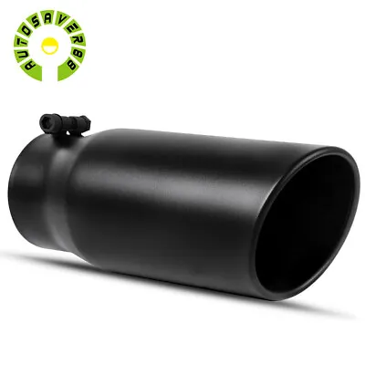 Diesel Exhaust Tip 4  Inlet 5  Outlet 12  Long Stainless Steel Truck Tailpipe • $28.02