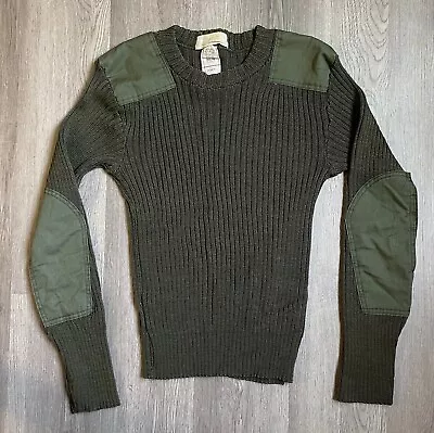 Vintage Men's USMC Marine Corps Sweater 40 Military Commando 100% Wool Green • $34.99