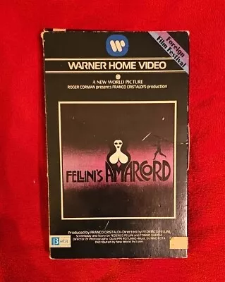 Fellini's Amarcord 1974 Beta Betamax Video Tape English Noel B Zanin Comedy RARE • $25