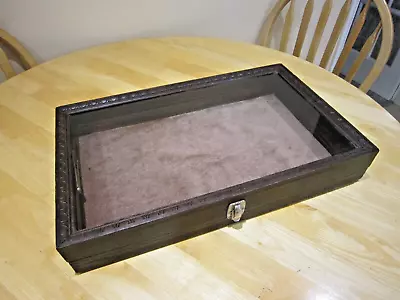 £14.95 • Buy Vintage Table Top Wood & Glass Collectors Display Showcase Box