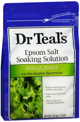 £27.11 • Buy Dr. Teal's Epsom Salt Soaking Solution With Eucalyptus Spearmint 48 Ounce