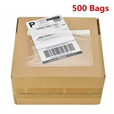 500 7.5  X 5.5  Clear Packing List Invoice Envelopes Seft Adhesive Free Shipping • $35.96